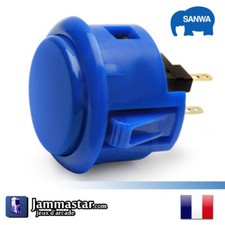 Boutons arcades originaux Sanwa Denshi OBSF-30 - Genuine Sanwa - Bleu Royal Blue
