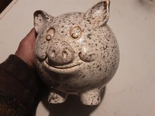 MAIALINO SALVADANAIO CERAMICA DECORATA FILO ORO UNA SBECCATURA VEDI FOTO DIM.15X