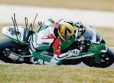 Roberto Rolfo foto Kawasaki 7x5 firmata a mano WSBK.