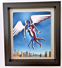 Mark Kostabi - olio su tela dipinto pop art anno 2009