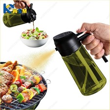 Dispenser Spruzzatore Olio Vetro Scuro 2 in 1 per Cucina, Insalate e Utensili Bbq