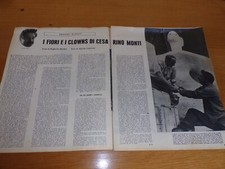 CESARE MONTI PITTORE ANNO 1958 clipping articolo FIORI E CLOWNS DI CESARINO