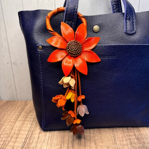 Borsa fiore vera - , pelle