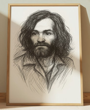 CHARLES MANSON DISEGNO STAMPA