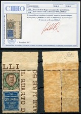 REGNO D'ITALIA 1924 PUBBLICITARIO COLUMBIA 1 LIRA ADF MNH** CAT. 19