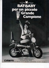 advertising Pubblicità -CICLOMOTORE CIMATTI BAT BABY 1972-CICLOMOTORI  EPOCA