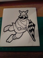 ADESIVO VINTAGE STICKER KLEBER VICHINGO VIKING BANDIERA A SCACCHI