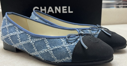 Ballerine chanel blu denim - ballerine,