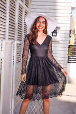 Abito Scollo Campana Pizzo Top