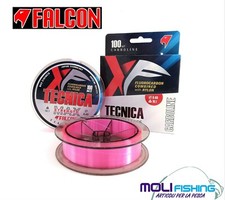 CARBON NYLON FALCON XF TECNICA PINK HYBRID FC + NYLON 100 MT PESCA TRAINA NEW