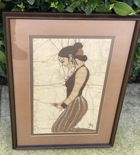 Opera Batik vintage con donna