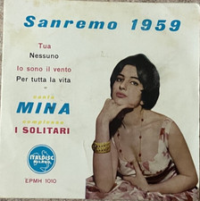 45 GIRI ITALDISC 1959   MINA CON IL COMPLESSO I SOLITARI -SANREMO 1959