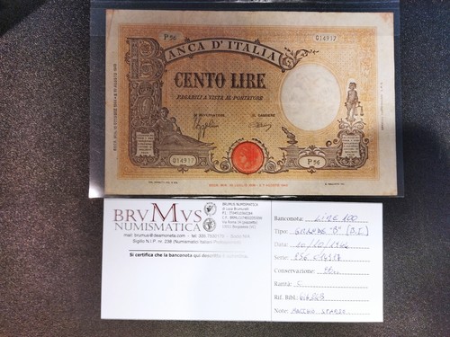 Regno italia lire 100 - d'italia.,