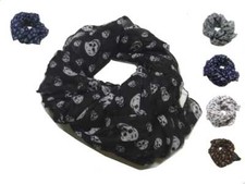 SCIARPA punk nera bianca beige TESCHI bianchi foulard uomo skull nero teschio