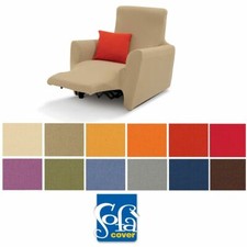 COPRIPOLTRONA ELASTICIZZATO RECLINABILE 1 POSTO CON MOVIMENTO RELAX TINTA UNITA