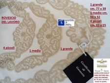 Centri fatti a mano , lino pizzo tombolo e cantù , completo 6 pezzi ovale avorio