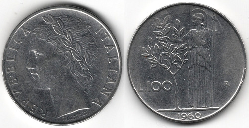 Italia 100 lire 1960 - 100,
