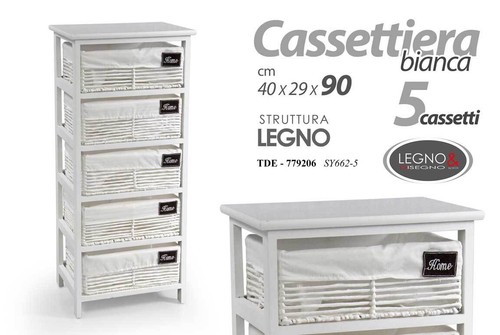Cassettiera legno cassetti - cassettiera,