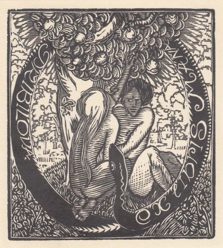 Exlibris incisione legno - incisione,