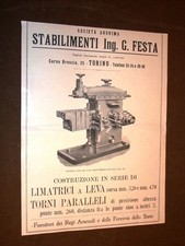 Pubblicità d'epoca per collezionisti Anno 1920 Stabilimenti Ing.Festa e Cadillac