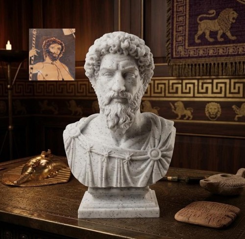 Statua busto agamennone - statua,