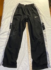Giacca a vento Nike vintage pantaloni da pista giovanili grandi neri foderati zip alla caviglia Y2K larghi
