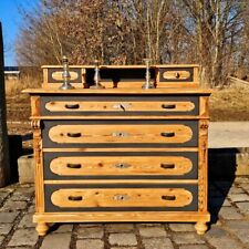 Cassettiera credenza cassettiera con alzatina laccata nera antica vintage