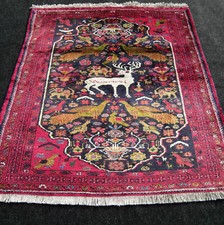 Tappeto di seta afgano 79 x 71 cm Kabul orientale tappeto motivi animali annodato a mano tappeto