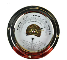 370247-200MM Barometro marinoBarometro placcato in bronzoBarometro marino per navi