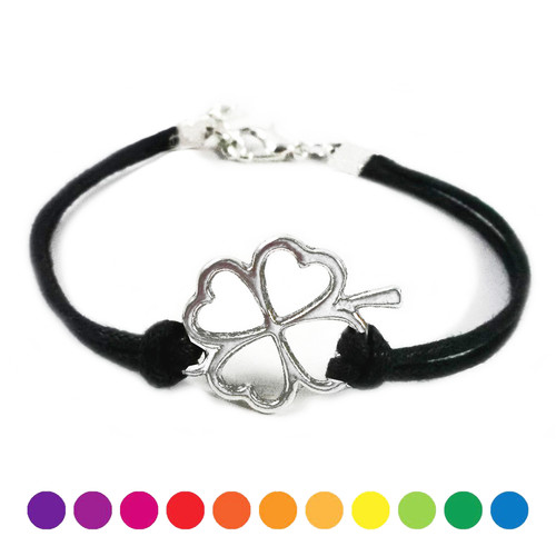 Bracciale quadrifoglio argento - bracciale,