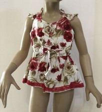 BLUMARINE BABY Maglia bambina bianca rossa fantasia floreale Tg 4 Anni