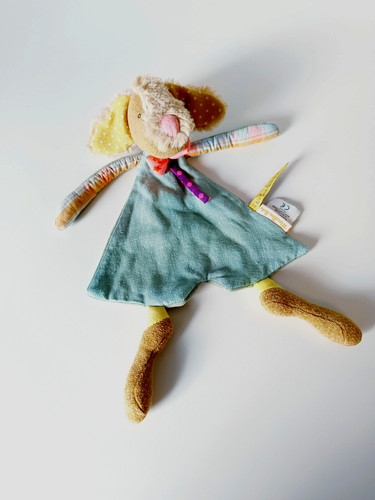 Doudou plat jean chien - jean,