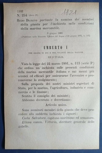 Regio decreto che nomina - decreto,