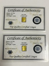 2 X Lingotto in oro 24k 999