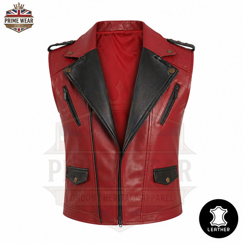 Giubbotto biker uomo rosso
