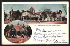 Cartolina Manitou, CO, Soda Springs and Cliff House 1909 