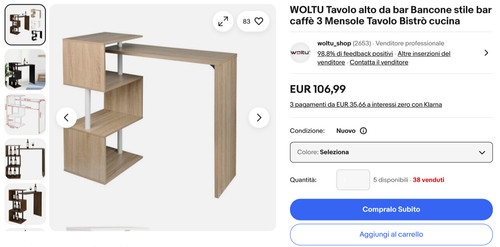 Woltu tavolo alto bar - tavolo, da