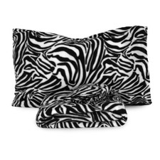 Completo lenzuola Zebra in Pile di Morbidissimi Matrimoniale X109