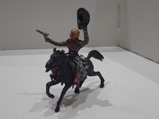 XILOPLASTO CROMOPLASTO ISAS SOLDATINO IN GOMMA COW BOY A CAVALLO CHE SALUTA (7)