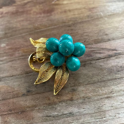 Spilla vintage fiore foglia