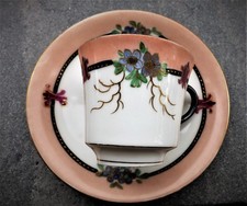 Set 6 tazzine e piattino Ginori Doccia presso Firenze XIX sec Porcellana dipinta