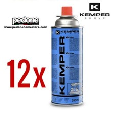 12 BOMBOLETTA GAS BUTANO 390 ML 227 GR RICARICA KEMPER FORNELLO CAMPEGGIO TRASPO