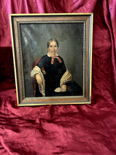 SCUOLA FRANCESE BELLISSIMO RITRATTO DI DAMA OLIO SU TELA FINE XIX SECOLO