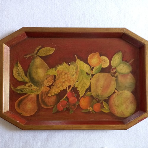 Vassoio legno decorato con - in,