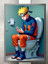 Affiche / Poster NARUTO aux WC