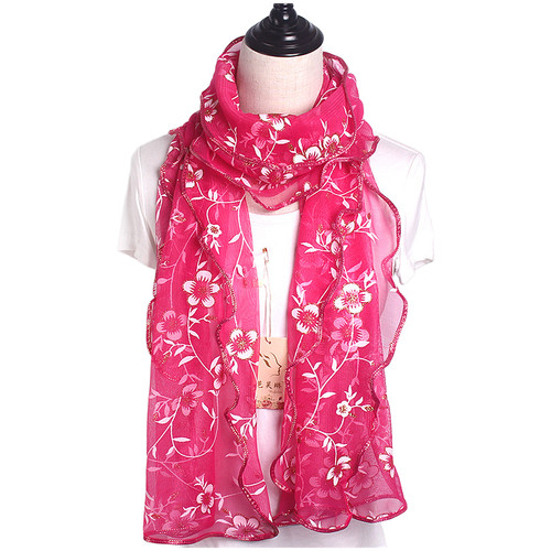 Sciarpa bordo floreale donna