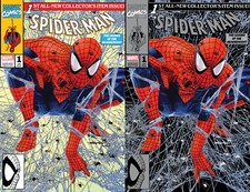 SPIDER-MAN #1 MIKE MAYHEW MCFARLANE OMAGGIO SILVER EDITION VARIANTE-A & B CONFEZIONE DA 2