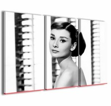 Quadro Moderno 100 x 60 cm Stampa su Tela Canvas 3 pz Audrey Hepburn II