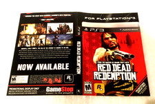 RED DEAD REDEMPTION GameStop 2010 Promo Store Display Box Slip PS3 PlayStation 3