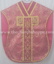 Metallico Dark Rose Chasuble.st. Philip Neri Stile Casula & Massa Set,